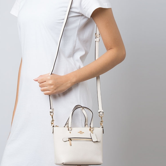 Coach White Mini Bag with Gold Accents - Picture 1 of 12